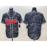Men's Atlanta Braves Blank Gray Camo Cool Base With Stitched Baseball Jersey