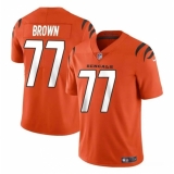 Men's Cincinnati Bengals #77 Trent Brown Orange Vapor Untouchable Limited Stitched Jersey