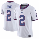 Men's New York Giants #2 Drew Lock White Limited Football Stitched Jersey