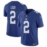 Men's New York Giants #2 Drew Lock Blue Vapor Untouchable Limited Football Stitched Jersey