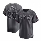 Men's New York Mets #20 Pete Alonso Nike Graphite 2024 City Connect Limited Player Jersey