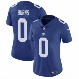 Women's New York Giants #0 Brian Burns Blue Vapor Stitched Jersey(Run Small)